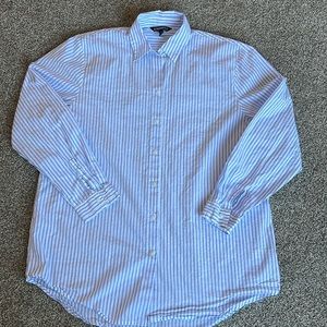 Women’s EXPRESS pinstripe blue/white button down Size Small